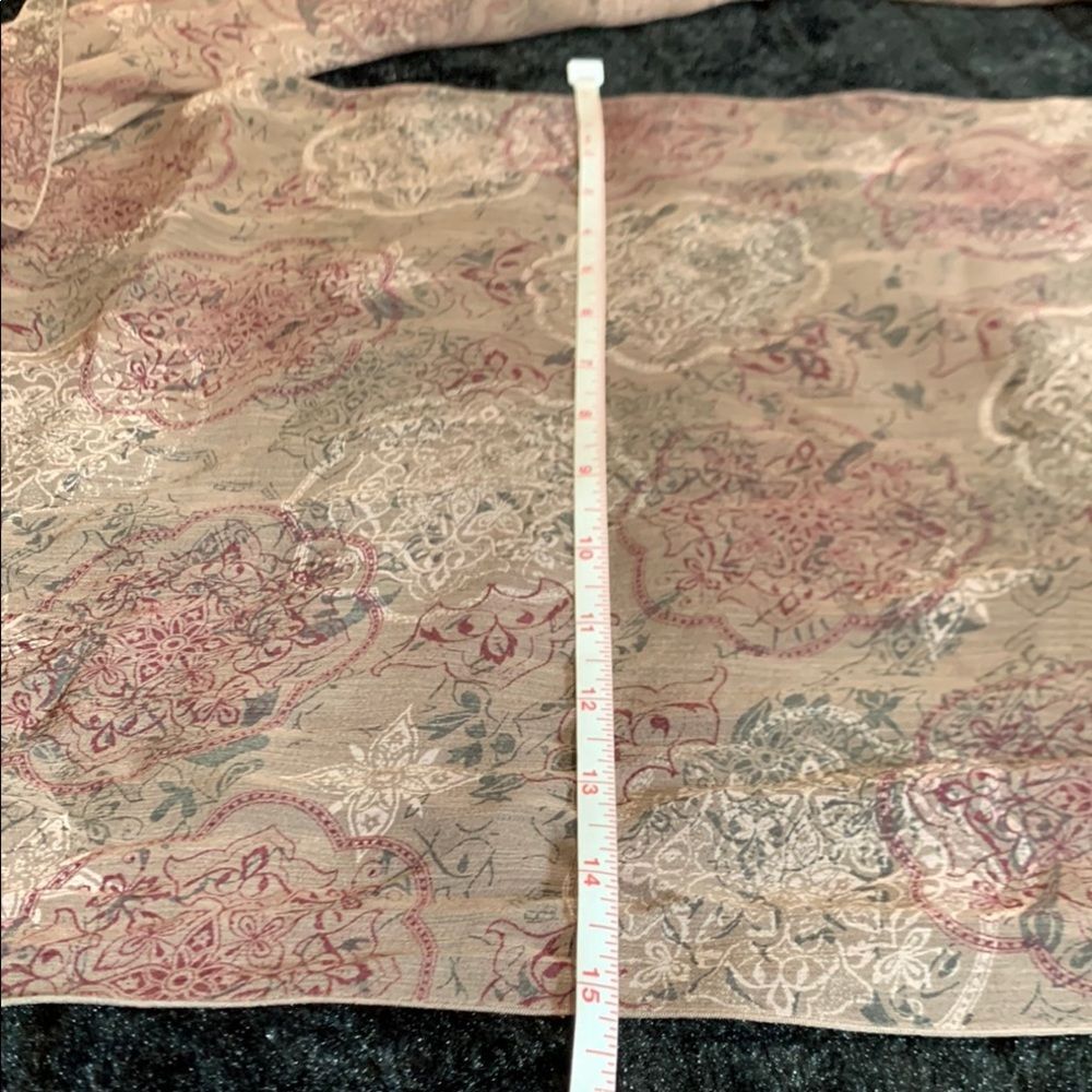 Women's Esprit Pink Purple Floral Scarf with Long Fringe Delicate Texture - Picture 5 of 6